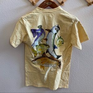 Guy Harvey bluewater fish shirt yellow small